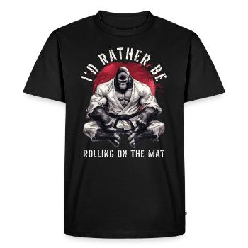 I'd Rather Be Rolling On The Mat BJJ Jiu Jitsu - Men's Premium Organic T-Shirt - black - Front - Nico (187cm)