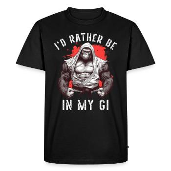 Je préfère être dans mon Gi Jiu Jitsu Brésilien BJJ - T-shirt Premium bio Homme - noir - Devant - Nico (187cm)