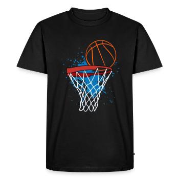 Basketball, basketteur, basketteur, sport rétro, design - T-shirt Premium bio Homme - noir - Devant - Nico (187cm)