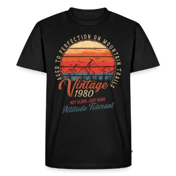 Millésime 1980 anniversaire Randonnée Montagnes Cadeau - T-shirt Premium bio Homme - noir - Devant - Nico (187cm)