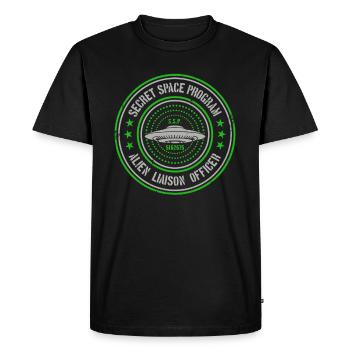 Programme spatial secret | Agent de liaison avec les étrangers UAP - T-shirt Premium bio Homme - noir - Devant - Nico (187cm)