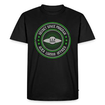 Programme spatial secret | Agent de liaison avec les étrangers UAP - T-shirt Premium bio Homme - noir - Devant - Nico (187cm)