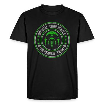 Official Crop Circle Research Team | Alien Message - Men's Premium Organic T-Shirt - black - Front - Nico (187cm)