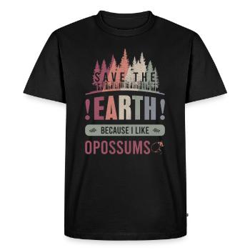 Save the Earth Environment Possum Earth Day Gift - Men's Premium Organic T-Shirt - black - Front - Nico (187cm)