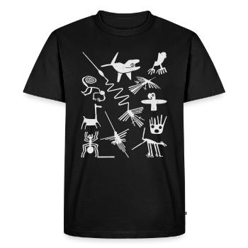 Nazca Lines | Ancient Astronaut Peru Geoglyphs - Men's Premium Organic T-Shirt - black - Front - Nico (187cm)