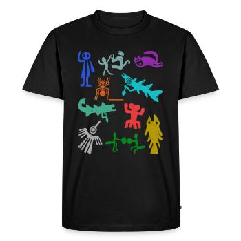 Nazca Lines | Ancient Astronaut Peru Geoglyphs - Men's Premium Organic T-Shirt - black - Front - Nico (187cm)