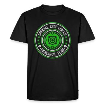 Official Crop Circle Research Team | Alien Message - Men's Premium Organic T-Shirt - black - Front - Nico (187cm)