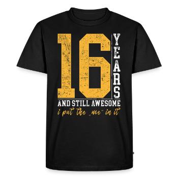 16 ans d’anniversaire cadeau enfants garçon fille - T-shirt Premium bio Homme - noir - Devant - Nico (187cm)