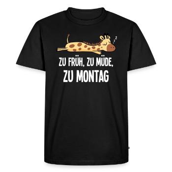 Giraffe Early To Monday Morning Grouch Gift - Men's Premium Organic T-Shirt - black - Front - Nico (187cm)