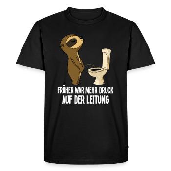 Sloth humor used to put more pressure on the line - Men's Premium Organic T-Shirt - black - Front - Nico (187cm)