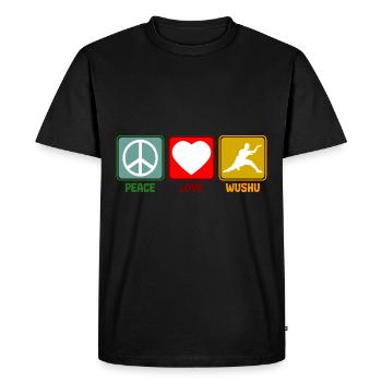 Wushu Arts martiaux Paix Amour Dire Rétro - T-shirt Premium bio Homme - noir - Devant - Nico (187cm)
