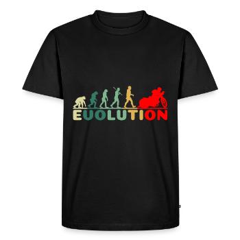 Speedway Moto Pilote de course Evolution Retro - T-shirt Premium bio Homme - noir - Devant - Nico (187cm)