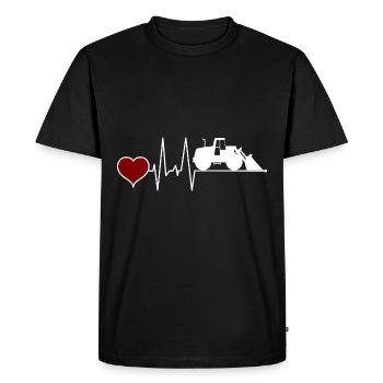 Wheel Loader Heartbeat - Men's Premium Organic T-Shirt - black - Front - Nico (187cm)