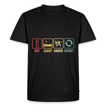 Danse couple Eat Sleep Repea Retro - T-shirt Premium bio Homme - noir - Devant - Nico (187cm)