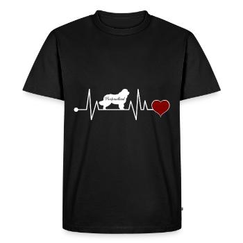 Terre-Neuve Battement de Cœur Cadeau - T-shirt Premium bio Homme - noir - Devant - Nico (187cm)