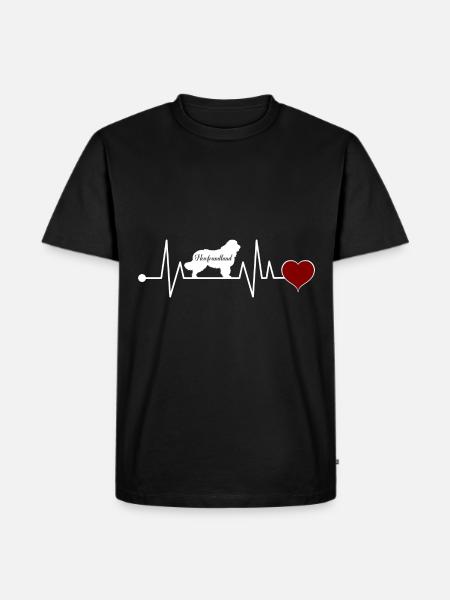 Neufundländer Herzschlag Geschenk - Männer Premium Bio T-Shirt - Schwarz