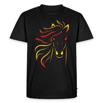 Poney d’équitation, gris, gris, jument - T-shirt Premium bio Homme - noir - Devant - Nico (187cm)