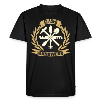 GLASER Handwerk - Männer Premium Bio T-Shirt - Schwarz - Vorne - Nico (187cm)
