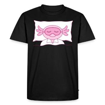 Axolotl Masque de sommeil Personnalisation Chemise de sommeil - T-shirt Premium bio Homme - noir - Devant - Nico (187cm)