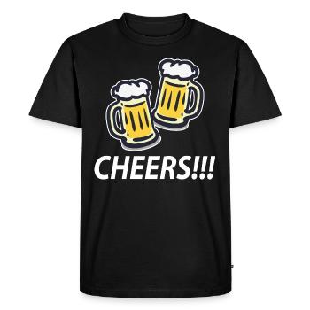 Cheers - Men's Premium Organic T-Shirt - black - Front - Nico (187cm)