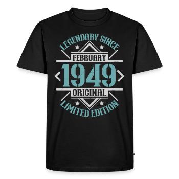 Légendaire depuis Février 1949 édition limitée - T-shirt Premium bio Homme - noir - Devant - Nico (187cm)