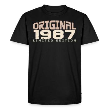 Millésime 1987 Édition Limitée 1987 Anniversaire - T-shirt Premium bio Homme - noir - Devant - Nico (187cm)