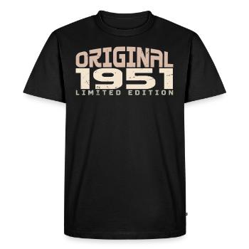 Millésime 1951 édition limitée 1951 anniversaire - T-shirt Premium bio Homme - noir - Devant - Nico (187cm)