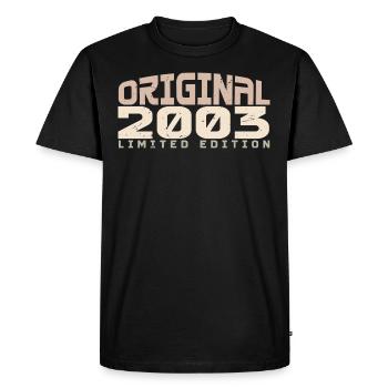 Millésime 2003 Édition Limitée 2003 Anniversaire - T-shirt Premium bio Homme - noir - Devant - Nico (187cm)
