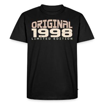 Millésime 1998 Édition Limitée 1998 Anniversaire - T-shirt Premium bio Homme - noir - Devant - Nico (187cm)