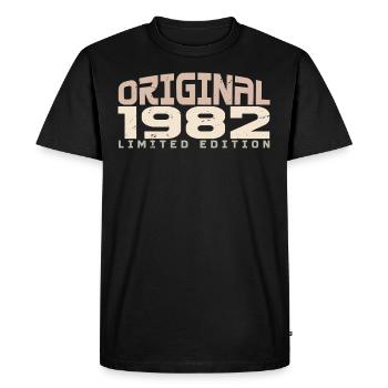Vintage 1982 Limited Edition 1982 Birthday - Men's Premium Organic T-Shirt - black - Front - Nico (187cm)