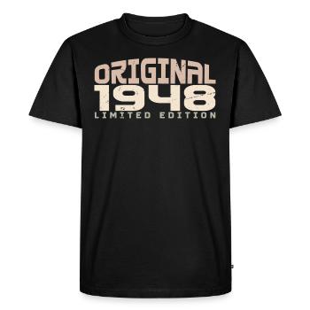 Vintage 1948 Limited Edition 1948 Birthday - Men's Premium Organic T-Shirt - black - Front - Nico (187cm)