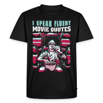 Je parle couramment les citations de films - T-shirt Premium bio Homme - noir - Devant - Nico (187cm)