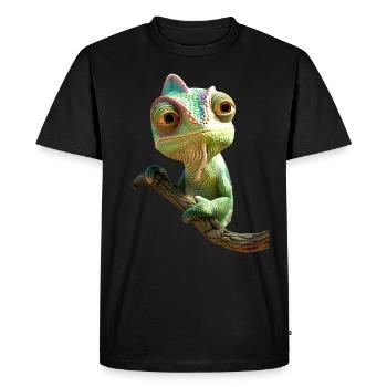 Caméléon, Lézard, Reptile, Iguane, Lézard, Caméléons - T-shirt Premium bio Homme - noir - Devant - Nico (187cm)