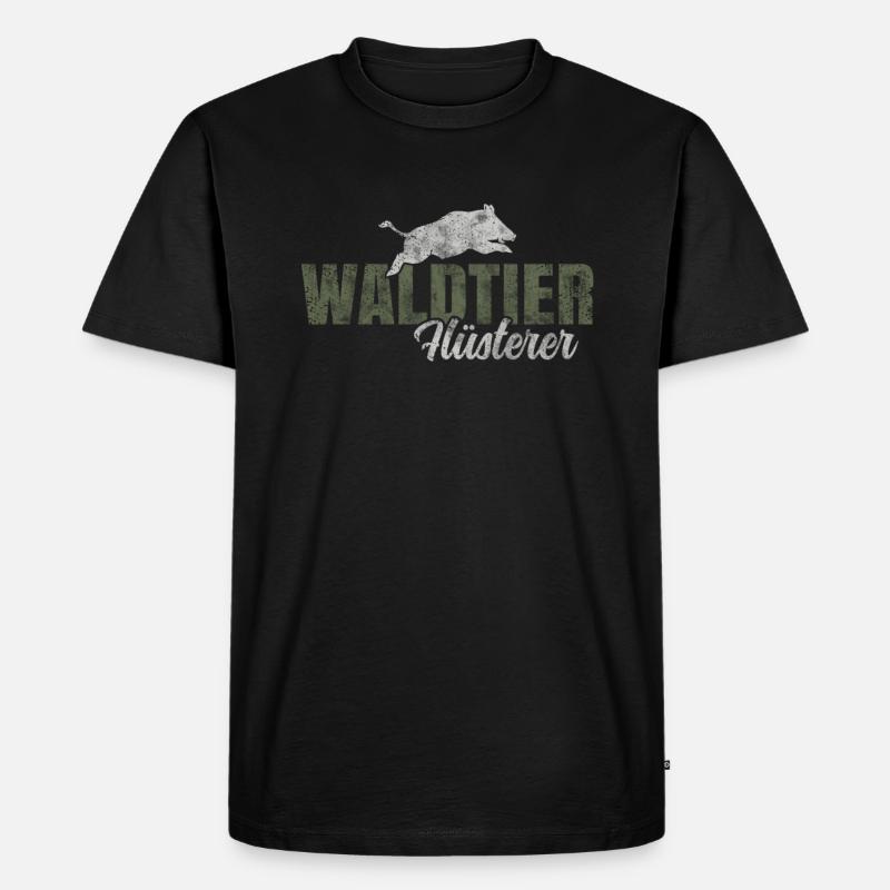 Waldtier Flüsterer - Männer Premium Bio T-Shirt - Schwarz