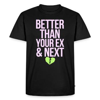 Better Than Your Ex & Next Breakup Single Party - Men's Premium Organic T-Shirt - black - Front - Nico (187cm)