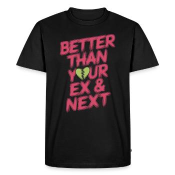 Better Than Your Ex & Next Breakup Single Party - Men's Premium Organic T-Shirt - black - Front - Nico (187cm)