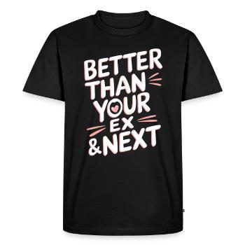 Better Than Your Ex & Next Breakup Single Party - Men's Premium Organic T-Shirt - black - Front - Nico (187cm)