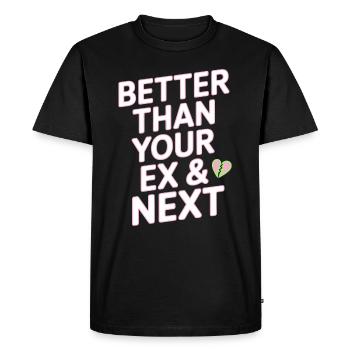 Better Than Your Ex & Next Breakup Single Party - Men's Premium Organic T-Shirt - black - Front - Nico (187cm)