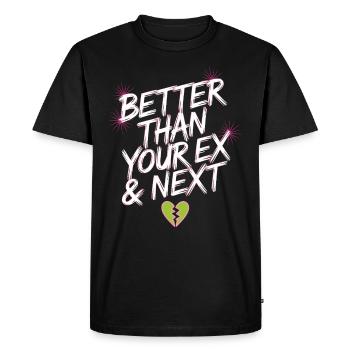 Better Than Your Ex & Next Breakup Single Party - Men's Premium Organic T-Shirt - black - Front - Nico (187cm)