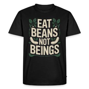 Manger des haricots Pas des êtres Animaux Haricots Végétarien Végétalien - T-shirt Premium bio Homme - noir - Devant - Nico (187cm)