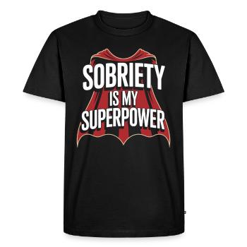 La sobriété est mon superpouvoir : la vie sobre et alcoolique - T-shirt Premium bio Homme - noir - Devant - Nico (187cm)
