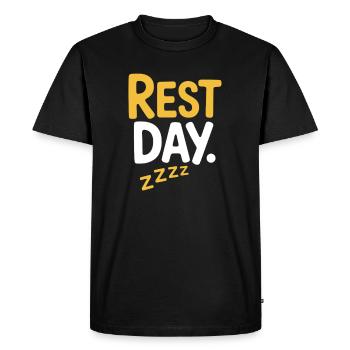 Jour de repos Entraînement Fitness Sport Chill Cheat Day - T-shirt Premium bio Homme - noir - Devant - Nico (187cm)