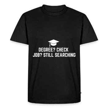 Funny Bachelor Degree Graduation - Men's Premium Organic T-Shirt - black - Front - Nico (187cm)