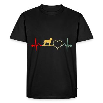 Lagotto Romagnolo Heartbeat Vintage - Men's Premium Organic T-Shirt - black - Front - Nico (187cm)