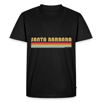 Santa Barbara California Surfer Summer Retro - T-shirt Premium bio Homme - noir - Devant - Nico (187cm)