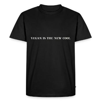 Vegan is the new cool gift idea - Men's Premium Organic T-Shirt - black - Front - Nico (187cm)