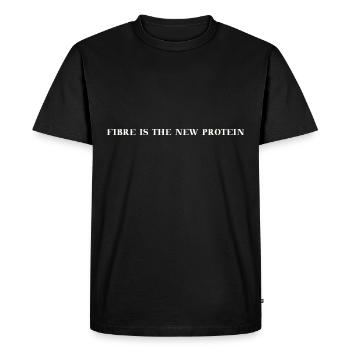 Fibre is the new protein Vegan gift idea - Men's Premium Organic T-Shirt - black - Front - Nico (187cm)