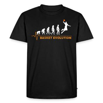 Basket evolution - T-shirt Premium bio Homme - noir - Devant - Nico (187cm)
