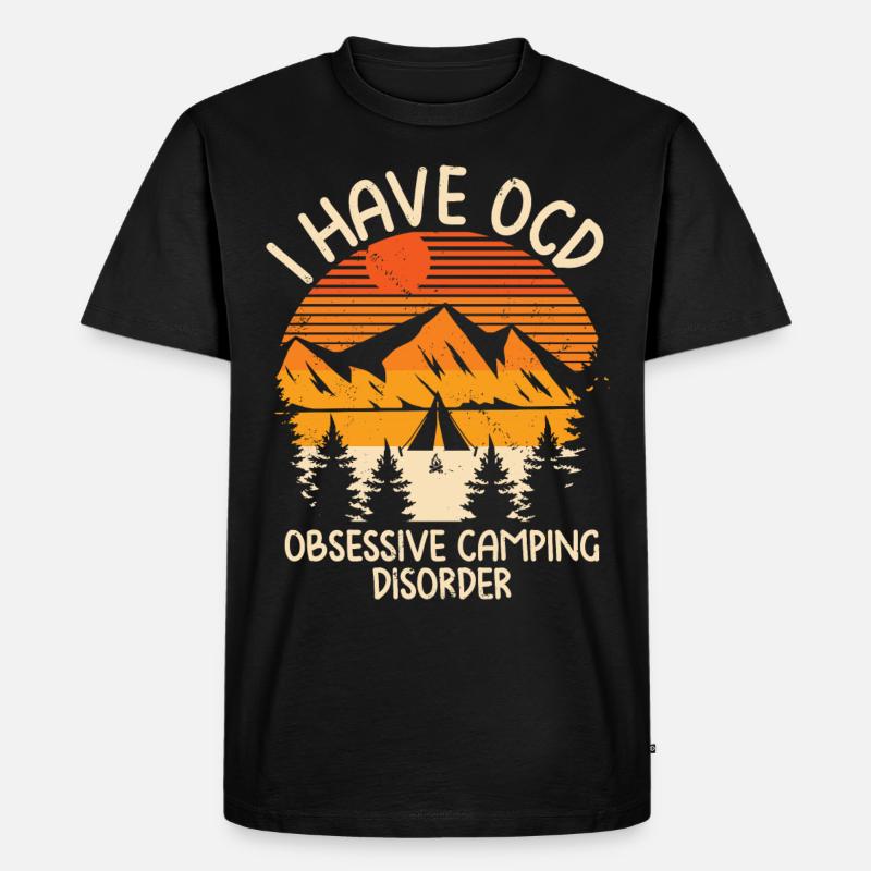 Camping - Männer Premium Bio T-Shirt - Schwarz