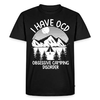 Drôles de dictons de camping | Cadeaux Nature Camping-car - T-shirt Premium bio Homme - noir - Devant - Nico (187cm)